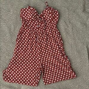 Floral Red Jumpsuit